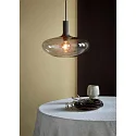 Nordlux Pendelleuchte ALTON 35, Schirm Ø 35cm / H 30cm, E27, mundgeblasenes Glas, Rauchglas / schwarz