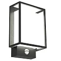 LED Außenwandleuchte NESTOR SENSOR, mit PIR-Sensor, IP44, 8W 2700K 550lm 120°, schaltbar, schwarz / Diffusor weiß
