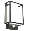 Nordlux LED Außenwandleuchte NESTOR SENSOR, mit PIR-Sensor, IP44, 8W 2700K 550lm 120°, schaltbar, schwarz / Diffusor weiß