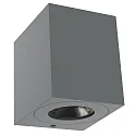 LED Outdoor Wandleuchte CANTO KUBI 2, IP44, 12W 3000K 500lm 2x75°, grau