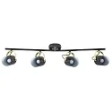Nordlux Deckenstrahler LOTUS, 4-flammig, E14, IP20, schwarz/gold
