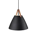 design for the people by Nordlux Pendelleuchte STRAP 48, 48cm, E27, IP20, Metall, schwarz