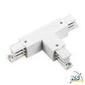 Zubehör für 3-Phasen Stromschiene GLOBALtrac® PRO - T-Verbinder XTS 39 - Links (Stromführung außen), Weiß