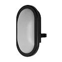 LED Aufbauleuchte BULKHEAD, IP54 IK06, oval, 11W 4000K 8400lm 120°, PC / ABS-Abdeckung, Schwarz