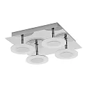 LED Bad-Wandleuchte SMART+ WIFI ORBIS WALL WAVE, IP44, 30 x 30cm, 4-flammig, 26W 3000-6500K 1500lm 110°, weiß