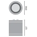 Ledvance Outdoor LED Aufbau-Strahler DOWNLIGHT SURFACE IP65 DN 90 P 15W 830 36D WT