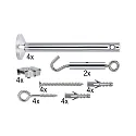 Zubehör für Seilsysteme 12V WIRE SYSTEM L&E - Spann-Montageset, 4 Umlenker, 165mm, Chrom