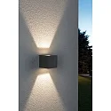 Paulmann Paulmann Wall luminaire LED Cybo square, 2x3W, 8x8cm, gray
