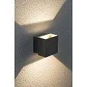 Paulmann LED Außenwandleuchte CYBO, IP65, eckig, 10x10cm, 2x 3,5W 2700K 85°, drehbar, grau