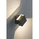 Paulmann LED Außenwandleuchte CYBO, IP65, eckig, 10x10cm, 2x 3,5W 2700K 85°, drehbar, grau