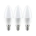 3er-Set LED Kerzenlampe, E14, 5.5W 2700K 470lm, weiß / opal