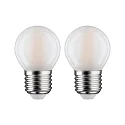 Paulmann 2er-Set LED Filament Tropfenform P45, 230V, E27, 5W 2700K 470lm, matt