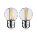 Paulmann 2er-Set LED Filament Tropfenform P45, 230V, E27, 5W 2700K 470lm, klar