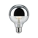 LED Deko-Filament G95 Kopfspiegel SILBER, Ø 9.5cm, 230V, E27, 6.5W 2700K 600lm, dimmbar
