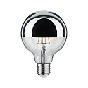 Paulmann LED Deko-Filament G95 Kopfspiegel SILBER, Ø 9.5cm, 230V, E27, 6.5W 2700K 600lm, dimmbar
