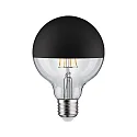 Paulmann LED Deko-Filament G95 Kopfspiegel MATTSCHWARZ, Ø 9.5cm, 230V, E27, 6.5W 2700K 600lm, dimmbar