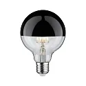 LED Deko-Filament G95 Kopfspiegel SCHWARZCHROM, Ø 9.5cm, 230V, E27, 6.5W 2700K 600lm, dimmbar