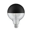 LED Deko-Globe G125 Kopfspiegel MATTSCHWARZ, 230V, E27, 6.5W 2700K  600lm, dimmbar, klar