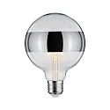 LED Deko-Globe G125 Ringspiegel SILBER, 230V, E27, 6.5W 2700K 640lm, dimmbar, klar