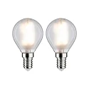 2er-Set LED Filament Tropfenform P45, 230V, E14, 4.5W 2700K 470lm, matt