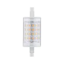 LED linear lamp R7s 78mm R7S short, switchable R7s 9W 1055lm 2700K CRI >80 