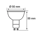 Paulmann LED Reflektorlampe PAR16, 230V, GU10, 4.3W 2200K 320lm 620cd 38°, Goldlicht insektenfreundlich, schaltbar, Glas, silber / klar