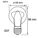 Paulmann LED Filamentlampe Birnenform A55, 230V, E27, 4.3W 2200K 420lm, Goldlicht insektenfreundlich, schaltbar, Glas, klar