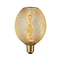 LED Deko-Filament METALLIC GLOW GLOBE HELIX, E27, 3.5W 1800K 130lm, Metallkorb, schaltbar, Messing