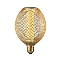 LED Deko-Filament METALLIC GLOW GLOBE SPIRAL, E27, 4.2W 1800K 200lm, Metallkorb, schaltbar, Messing