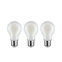 Paulmann LED Filamentlampe Birnenform, E27, 9W, 4000K, 1055lm, 3er Pack, matt