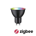 Paulmann LED Smart Home Reflektorlampe ZigBee RGBW, 38°, GU10, 230V, 4,8W, 2200-6500K, 350lm, dimmbar, schwarz matt