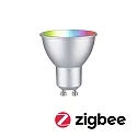 Paulmann LED Smart Home Reflektorlampe ZigBee RGBW, 38°, GU10, 230V, 4,8W, 2200-6500K, 350lm, dimmbar, chrom matt