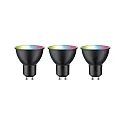 WIFI LED Smart light bulb RGBW set of 3, ZigBee controllable GU10 4,8W 350lm 2200-6500K 38° CRI 80-89 dimmable