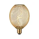 LED Leuchtmittel METALLIC GLOW GLOBE, E27, 4W 1800K 180lm, 3-step dimmbar, Metallkorb, schaltbar, Messing