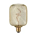Paulmann LED Deko-Filament METALLIC GLOW ZYLINDER, E27, 4W 1800K 180lm, 3-step dimmbar, Metallkorb, Messing