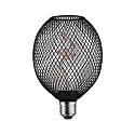 Paulmann LED Leuchtmittel METALLIC GLOW GLOBE, E27, 4W 1800K 160lm, 3-step dimmbar, Metallkorb, schaltbar, schwarz