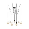 Paulmann Pendelleuchte NEORDIC KETIL, 7-flammig, 7x E27 max. 20W, individuell, schwarz