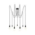 Paulmann Pendelleuchte NEORDIC KETIL, 7-flammig, 7x E27 max. 20W, individuell, schwarz
