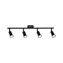 Paulmann Spotleiste CAROLINA, IP44, 4-flammig, 4x GU10 max. 10W (exkl.), Metall, Schwarz matt