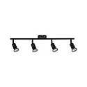 Paulmann Spotleiste CAROLINA, IP44, 4-flammig, 4x GU10 max. 10W (exkl.), Metall, Schwarz matt