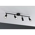 Paulmann Spotleiste CAROLINA, IP44, 4-flammig, 4x GU10 max. 10W (exkl.), Metall, Schwarz matt