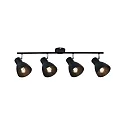 Paulmann Spotleiste DAVY, IP44, 4-flammig, 4x E27 max. 20W (exkl.), Metall, Schwarz
