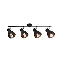 Paulmann Spotleiste DAVY, IP44, 4-flammig, 4x E27 max. 20W (exkl.), Metall, Schwarz