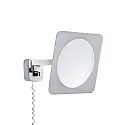 Paulmann LED Kosmetikspiegel BELA, 3-fach Vergrößerung, IP44, 230V, 7.2W 3000K 260lm, mit Schnurschalter, Chrom / weiß
