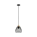 Pendelleuchte CAMEO, IP44, 1-flammig, E27 max. 20W, Metall schwarz / Holz