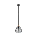 Pendelleuchte CAMEO, IP44, 1-flammig, E27 max. 20W, Metall schwarz / Holz