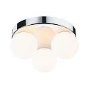 Decken-/Wandleuchte GOVE Rondell Badleuchte, 3x G9, IP44, Glas satiniert, chrom