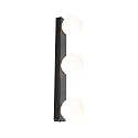 Decken-/Wandleuchte GOVE Balken Badleuchte, 3x G9, IP44, Glas satiniert, schwarz matt
