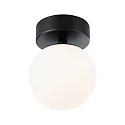 LED Decken-/Wandleuchte GOVE Badleuchte, 5W, IP44, Glas satiniert, schwarz matt