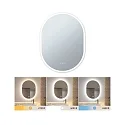 Paulmann LED Leuchtspiegel MIRRA, IP44, oval, 60 x 80cm, 22W 3000-6500K (WhiteSwitch), mit Touchdimmer + Heizfunktion, weiß
